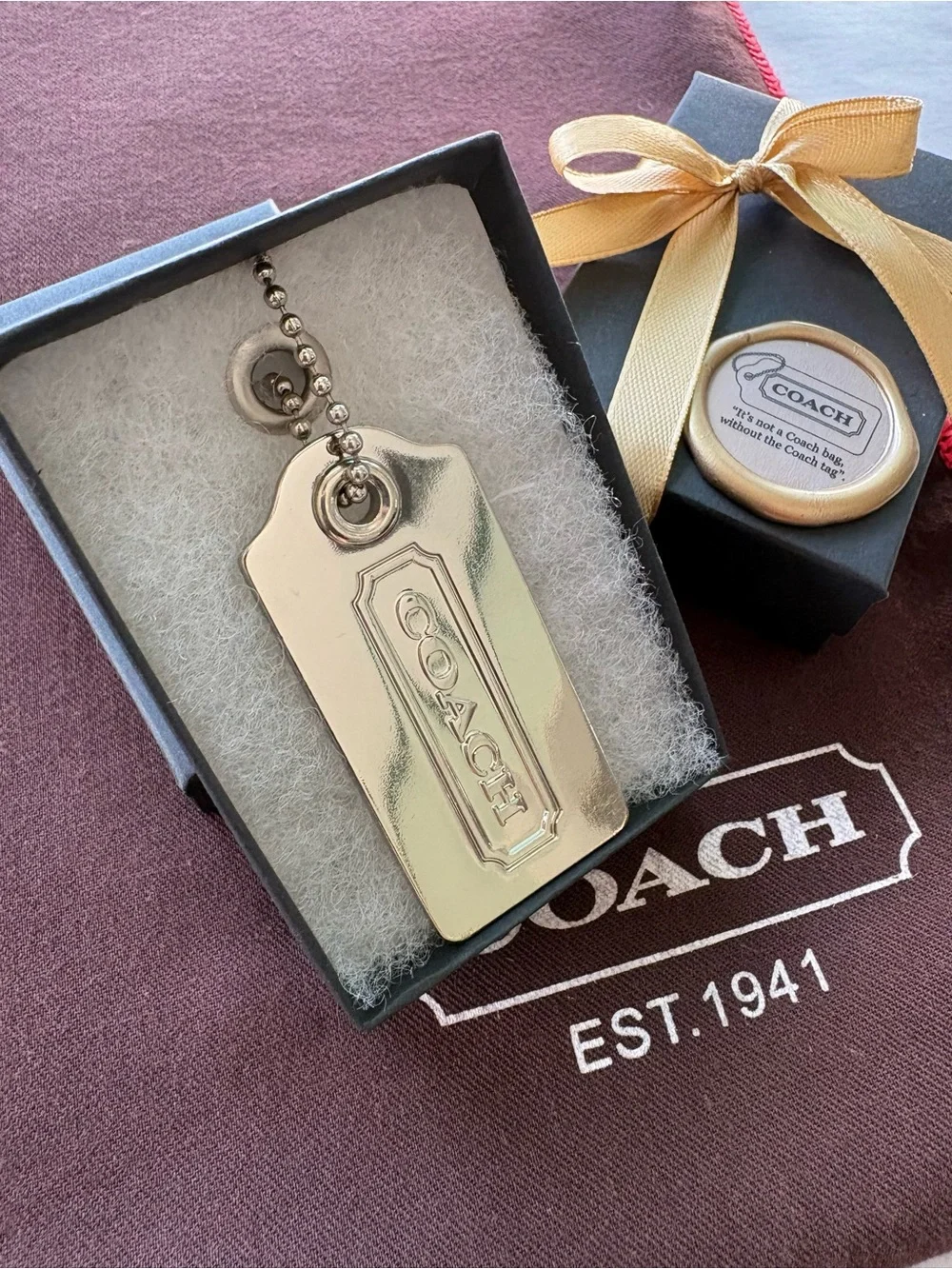 RARE Y2K Coach Solid Metal Hangtag 2.5